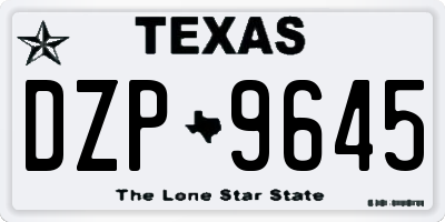 TX license plate DZP9645