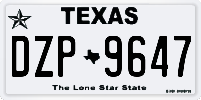 TX license plate DZP9647