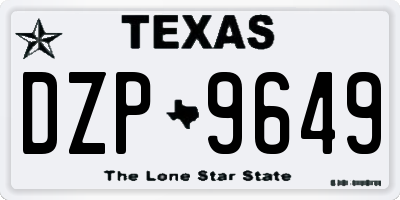 TX license plate DZP9649