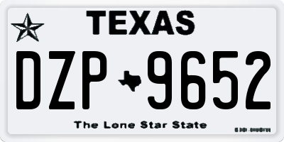 TX license plate DZP9652