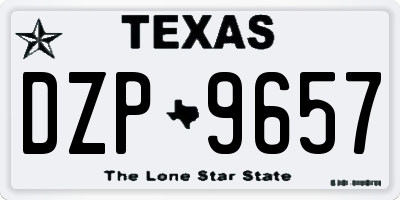 TX license plate DZP9657