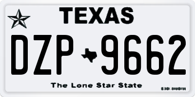 TX license plate DZP9662