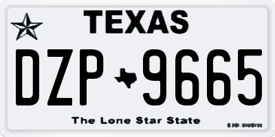 TX license plate DZP9665
