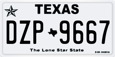 TX license plate DZP9667