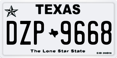 TX license plate DZP9668