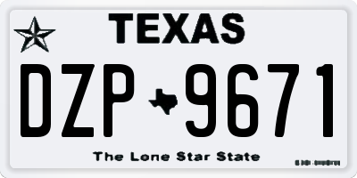 TX license plate DZP9671