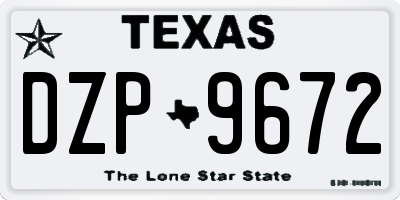 TX license plate DZP9672