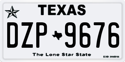 TX license plate DZP9676