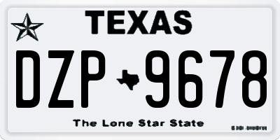 TX license plate DZP9678