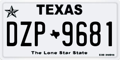 TX license plate DZP9681