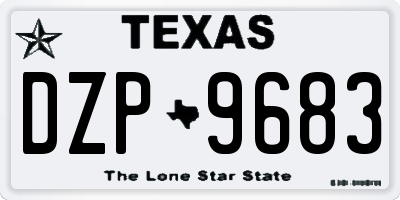TX license plate DZP9683