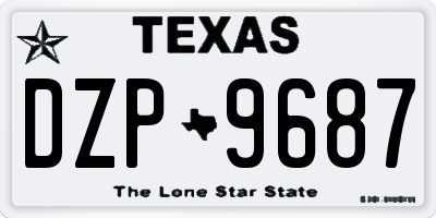 TX license plate DZP9687