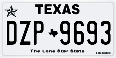 TX license plate DZP9693