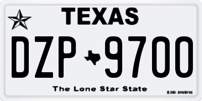 TX license plate DZP9700