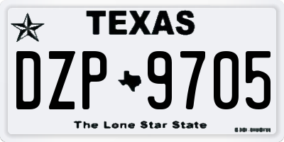 TX license plate DZP9705