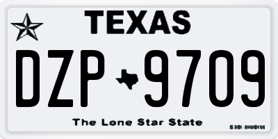TX license plate DZP9709