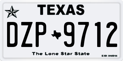 TX license plate DZP9712