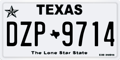 TX license plate DZP9714