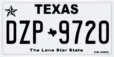 TX license plate DZP9720