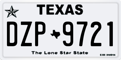 TX license plate DZP9721