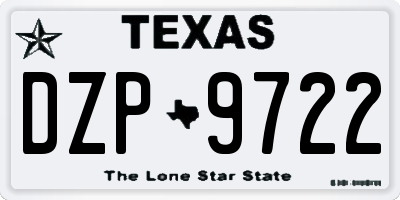 TX license plate DZP9722