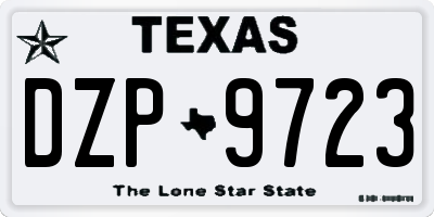 TX license plate DZP9723