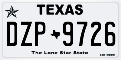 TX license plate DZP9726