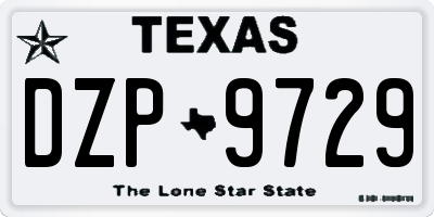 TX license plate DZP9729