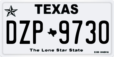 TX license plate DZP9730