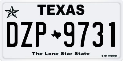 TX license plate DZP9731