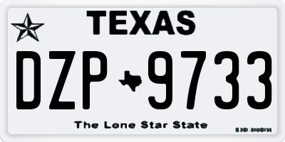 TX license plate DZP9733