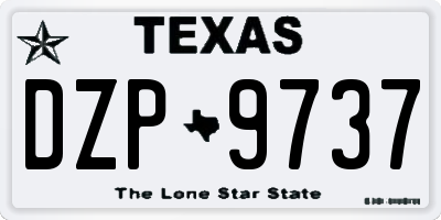 TX license plate DZP9737