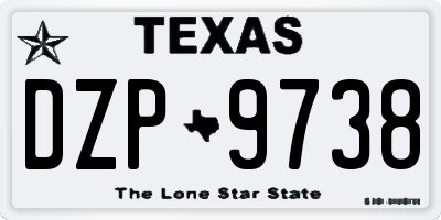 TX license plate DZP9738