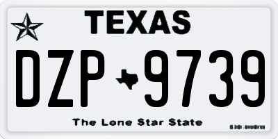 TX license plate DZP9739