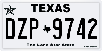 TX license plate DZP9742