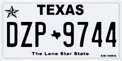 TX license plate DZP9744