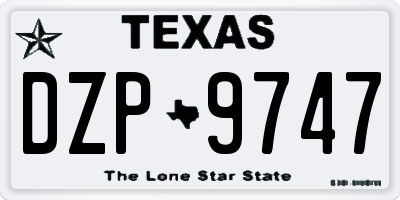 TX license plate DZP9747