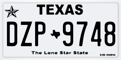 TX license plate DZP9748