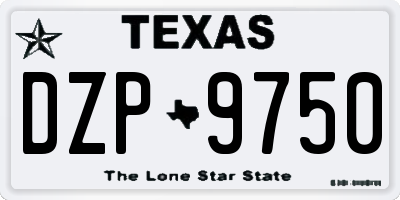 TX license plate DZP9750