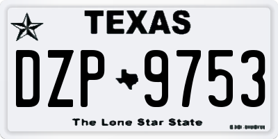 TX license plate DZP9753