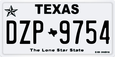 TX license plate DZP9754