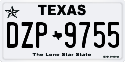 TX license plate DZP9755