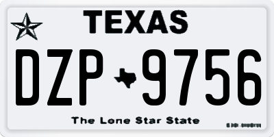 TX license plate DZP9756