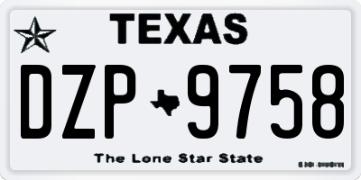TX license plate DZP9758