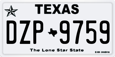 TX license plate DZP9759