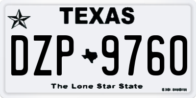 TX license plate DZP9760