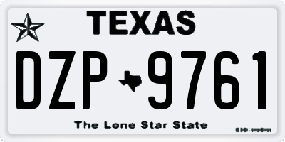 TX license plate DZP9761