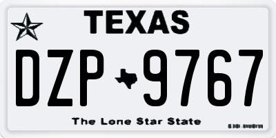 TX license plate DZP9767