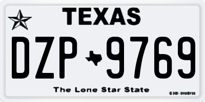 TX license plate DZP9769