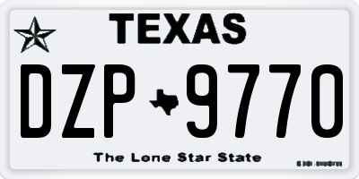 TX license plate DZP9770